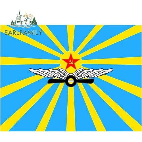 EARLFAMILY USSR Air Force Flag Car Stickers Window Bumper Decal Car Wrap Waterproof Car Accessories Auto Moto Decoration