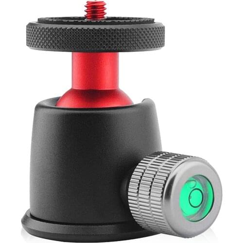 Tripod Head Ball Head Rotating Panoramic BallHead with 3pcs 1/4" to 3/8" Srew Adapters for Monopod DSLR Camera Slider Track