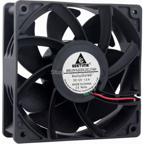 High Wind Pressure Gdstime DC 12V 2Pin Ball Bearing 120x120x38mm 12038 120mm Inverter Cooling Fan