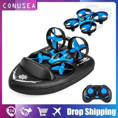 JJRC H36F 3-In-1 Flying Air Boat Land Driving Mode Rc Quadcopter Mini Drones Ufo Remote Control Aircraft Ship Toys for Kids Boys