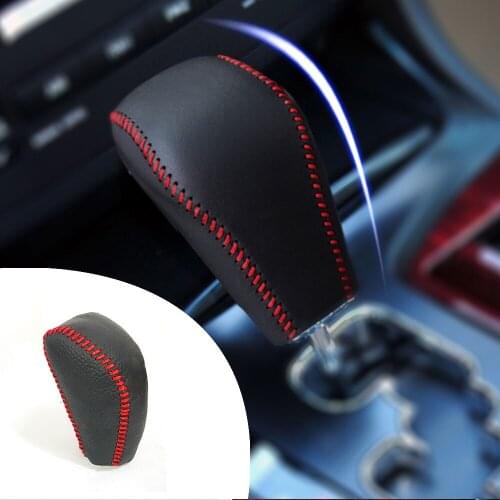 Muchkey Leather Gear Knob Stick Covers AT For Toyota Crown 2010 2011 2012 2013 2014 Non-slip Automatic Shifter