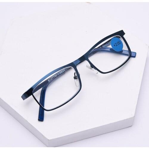 Stainlesss Steel Full Rim Reading Glasses Men Women Vintage Square Reader Eyeglasses Presbyopia Glasses +1.0 1.5 2.0 2.5 3.0 3.5