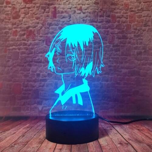 Cool 3D Illusion LED Table Nightlight Colorful Changing Light Haikyuu Manga Model Kozume Kenma Anime Figure Toys kids