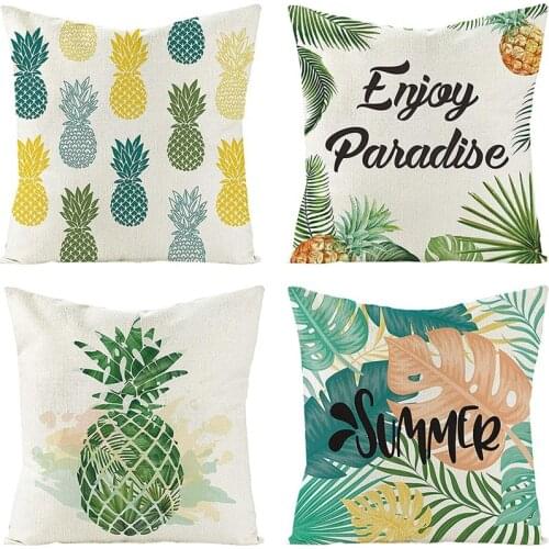 Best Summer Pineapple Throw Pillow Covers 18X18 Set of 4 Cushion for Couch Farmhouse Pillow Cases Home Summer Outdoor Decor