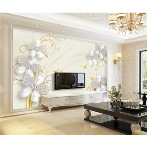 Small fresh hand-painted Nordic American pastoral style rose flower living room bedroom background wallpaper wall decoration