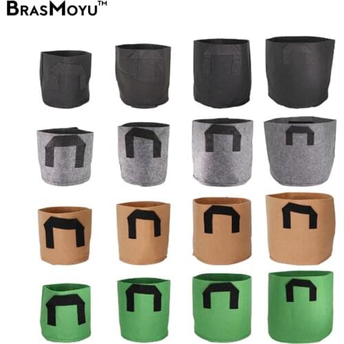 1PCS 1/2/3/5/7/10 Gallon Plant Growing Bags Flower Vegetable Aeration Planting Pot Container Gardening Plant Pouch With Handle