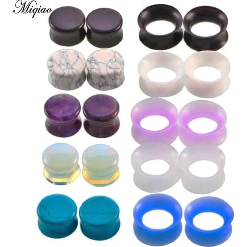 Miqiao Stone Ear Plugs and Tunnels Ear Piercings Earring Gauges Ear Stretcher Ear Plugs Body Piercings Jewelry Gift