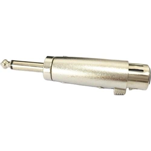 6.5 male to Cannon XLR female Mono adapter silver for microphone, audio equipment