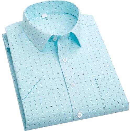 2020 brand new mens shirt men formal shirt plaid striped mens casual short-sleeved business formal plaid shirt camisa social