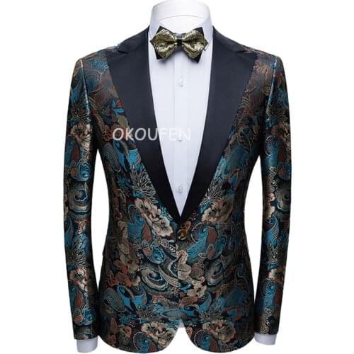 Male adult singer host emcee self-cultivation costumes stage chorus mens dress Slim suit performance wear
