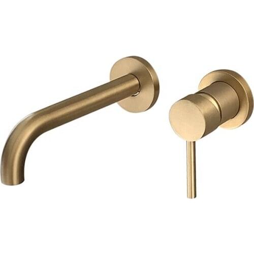 Wall Mounted Bathroom Basin Faucet Concealed Single Handle Hot & Cold Tap