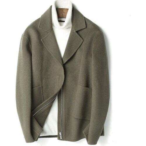 Autumn Winter 100%Wool Men Fashion Cashmere Coat Male Short Jacket Overcoat Roupas Abrigo Hombre D-04-19511 ZL391