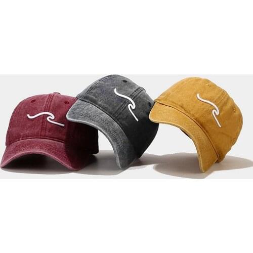 Fitted Hat Wave Embroidery Adjustable Durable Unisex Baseball Cap for Outdoor Activities Baseball Cap Outdoor Golf Hat Sun Cap