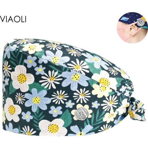 Adjustable Pet Grooming Working Hat Hospital Medical Scrubs Cap Dental Clinic Surgical Scrubs Women Caps Lab Operator Hat Unisex