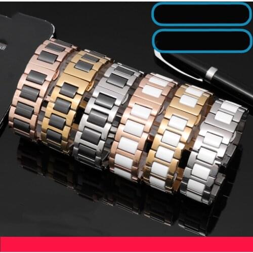 Quick release high quality ceramic watchband 14 15 16 17 18 19 20 21 22mm black white watch strap for men and women bracelet