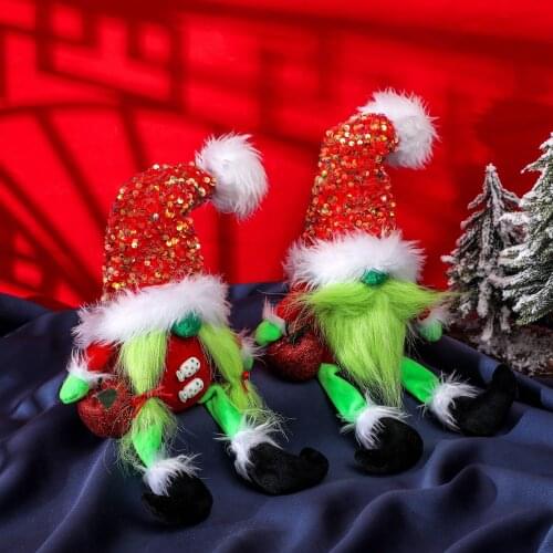 Forest Old Man Christmas Gnome Ornaments Faceless Plush Doll Santa Doll Pendant New Year Gnome Doll Gift Xmas Home Decor