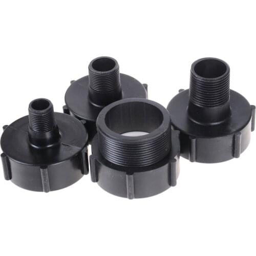 2" To 1/2" 3/4"Tote Tank Drain Adapter Gallon IBC Tote Tank Drain Adapter Coarse Thread Garden Hose Black