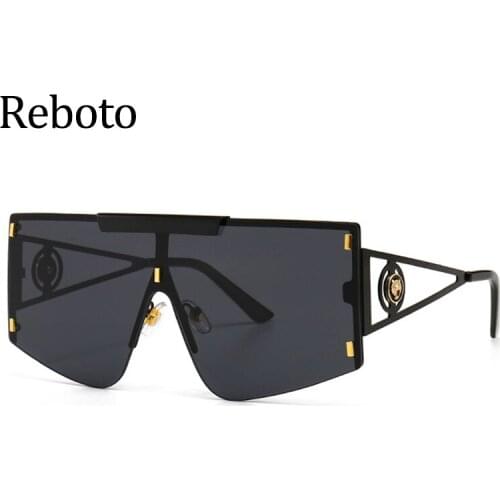 Trendy Brand Oversized Sunglasses Woman Men Fashion Rimless Luxury Metal Female SunGlasses Gradient Eyewear UV400