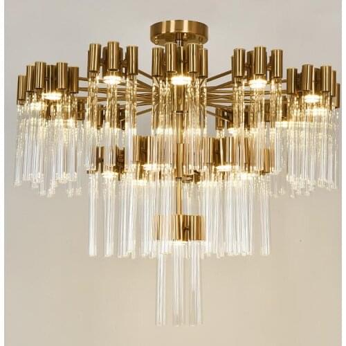 Modern creative crystal chandelier glass lamp lighting model room hotel restaurant living room lamps