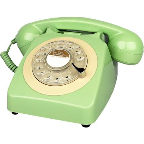 Rotary Dial Telephone Retro Old Fashioned Landline Phones Classic Corded Phone with Metal Bell and Redial Function Home Decor