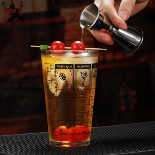 400ml Glass Shaker With Degree Scale Glass Cocktail Boston Bar Shaker Bar Mixing Glass Cup With Mark Line Bar Tools