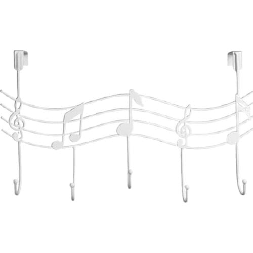 Wavy Musical Notes 5 Hooks Wall Mounted Coat Rack Clothes Door Hanger Elegant 37MF