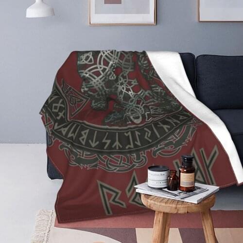 Vikings Warrior Ragnar Norse Mythology Blankets Flannel Spring Autumn Female Soft Throw Blanket for Home Couch Plush Thin