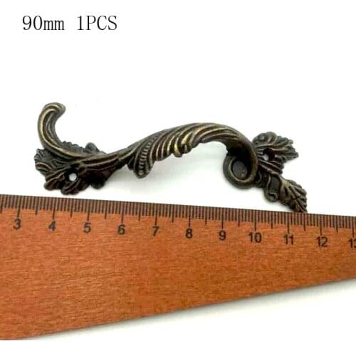 Higt Quality Antique Furniture Handles Striped Carved Handle Drawer Door Knobs Jewelry Box Bronze Cabinet Pulls Cupboard SC072-2