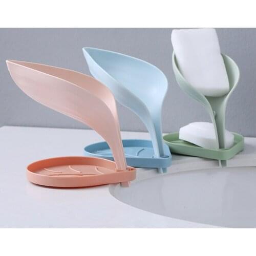 Leaf Shape Soap Box Bathroom soap holder Dish Storage Plate Tray Bathroom Soap Holder Case Bathroom Supplies bathroom gadgets