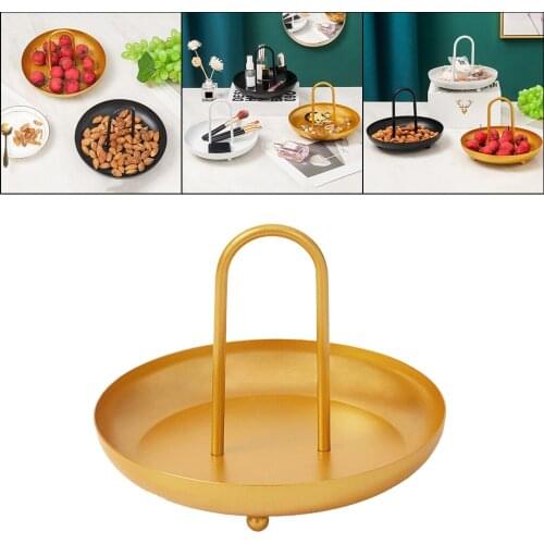 Iron Jewelry Tray Nordic Table Snack Cake Makeup Earring Storage Plate Dish Bathroom Dresser Decoration Ornament Gift