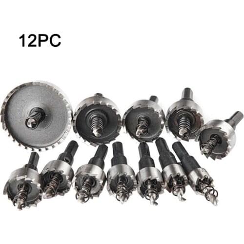 12Pcs 15-50mm HSS Drill Bit Set Metalworking Cutter For Stainless Steel Alloy Metal Drilling Hole Saw Hand Tool