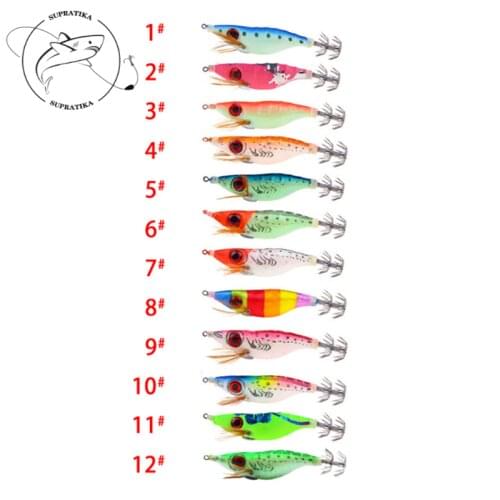 12pcs/set 9.2g /10cm Luminous Colored Wooden Shrimp Artificial Plastic Hard Bait Wobblers With Sharp Treble Hook Anti-corrosion