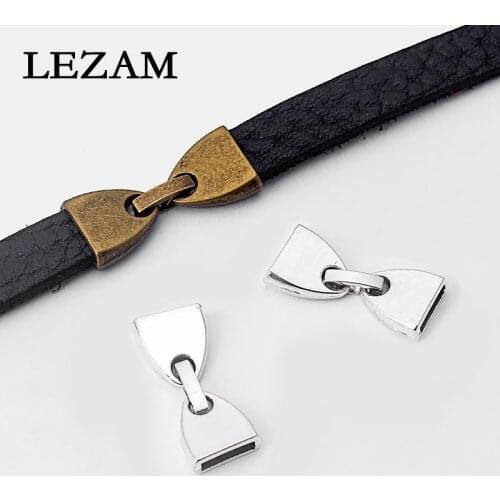 5sets Antique /Bronze Flat Snap Clasp For 10*2mm Flat Leather Cord Diy Bracelet Bangle Jewelry Findings Accessories