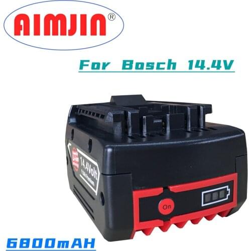 Newest 14.4V BAT614 6800mAh Replace 18650 Li-ion Battery Pack for Bosch Electric Drill Screwdriver BAT607,BAT614G 40M+Charger