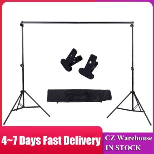 Andoer Photo Studio Background Stand Support System Adjustable Backdrop Crossbar Kit with Two Clamps for Studio 200 * 300cm