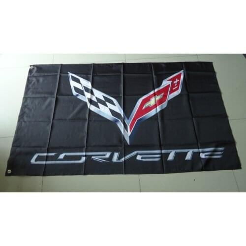 Free shipping corvette flag, corvette banner,90X150CM size,100% polyster