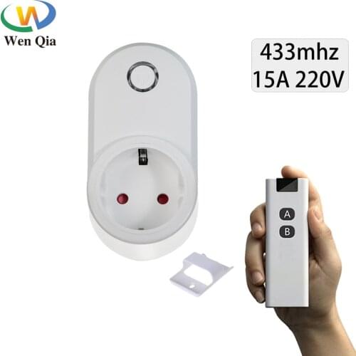 433 Mhz Wireless Remote Control Switch EU FR Socket AC220V Smart Switch Universial Plug15A Electrical Outlets Adapters For Light