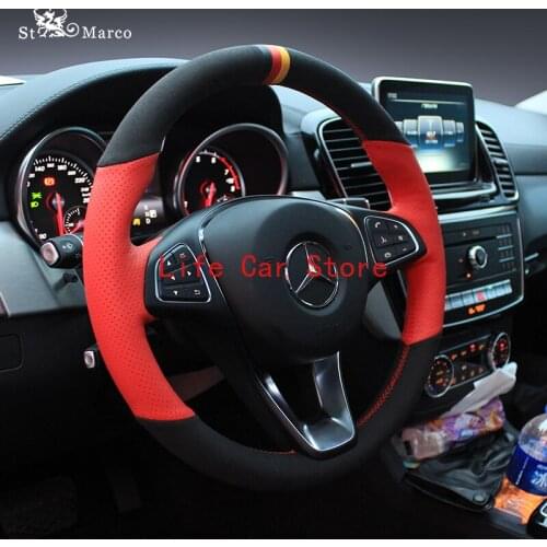 For Benz CLS260 GLE320 C Coupe ML320 ML400 DIY Hand Sewn Steering Wheel Cover Car Accessories