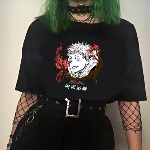 Anime Women Men Summer T-shirt Harajuku Jujutsu Kaisen Print T Shirt Graphic Anime Personality Cool Tshirt Hip Hop Top Tees Male