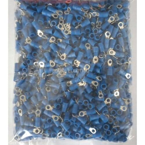 1000pcs RV2-3 AWG16-14 1.5-2.5mm2 Insulated Copper Ring Terminals Cord end TO JTK insulated ring connector