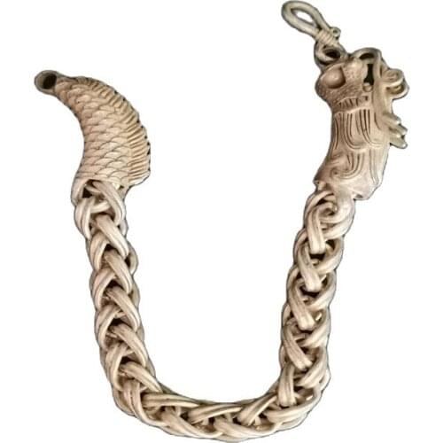 Chinese Old Tibet Silver Carving Tibetan Silver leading Bracelet