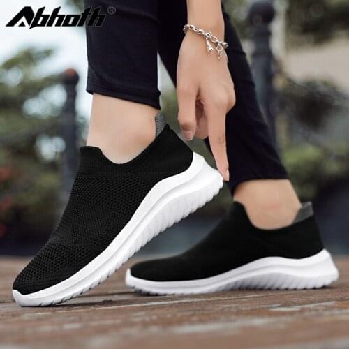 Abhoth Women Sneaker Breathable Elastic Mesh Comfortable Men Casual Shoes Non-slip Wear-resistant Sleeve Shoes Zapato De Hombre
