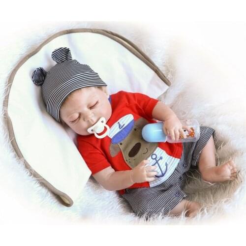 48Cm Regeneration Doll Soft Baby Silicone Body Clothes Boy Coll Cute Sleeping Model Christmas Gift