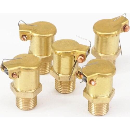 LOT 10 13mm OD M10 x 1mm Metric Male Brass Plated Zinc Alloy Grease Oil Cup Oiler Spring Flip Cap for Hit Miss Engine Motor