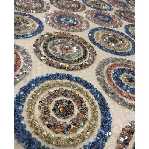 Fashionable tulle embroidery french net lace fabric ZH-112525 for party dress