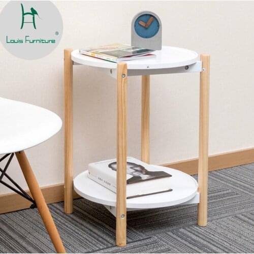 Louis Fashion Two Storey Small Tea Table Living Room Modern Simple Small Family Type Nordic Sofa Side Cabinet