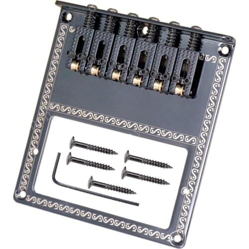 A set of Black Humbuckers Mount Hole 6 String Roller Saddle Bridge for Electric Guitar accessories parts Musical instrument