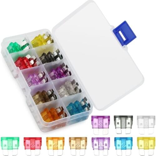 50PCS Car Fuses Auto Blade Type Fuse Set Accessories for audi a4 b6 b7 b8 a3 8p 8v a6 c6 for vw passat b5 b6 b7 golf 4 golf 7