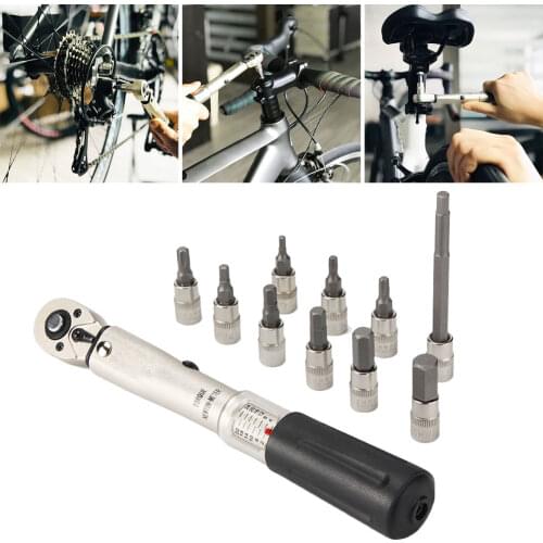 Professional Bicycle Repair Tools Kit Bike Torque Wrench Allen Key Tool Socket Set MTB Bike Tools 1/4'' Torque Fix Set 2-24 NM