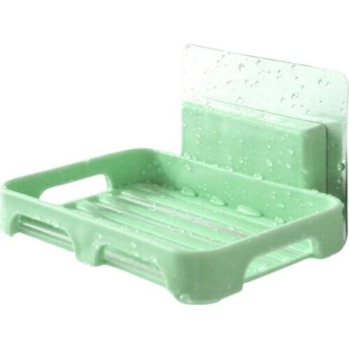 Wall-mounted Suction Cup Soap Dish Box Free Punch Drain Rack Handmade Soap Holder Case Minimalist Modern Soap Tray Sink